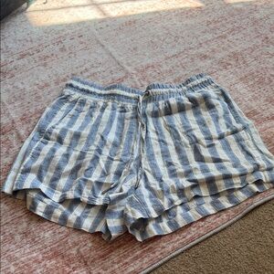 Gap High Waist Blue and White Striped Women's Shorts